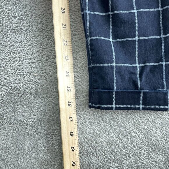 Ann Taylor Loft Modern Navy & White Plaid Cotton Pants Womens Size 27/4 - 1955 - Picture 8 of 11